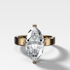 Finest Compass Solitaire Engagement Ring with Marquise Cut Diamond