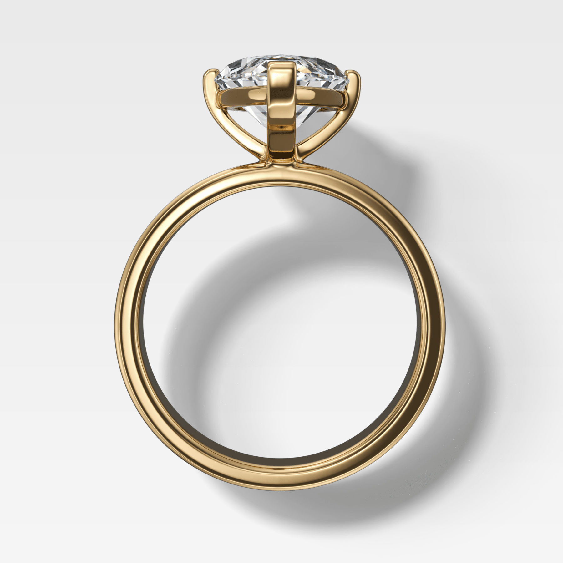 Finest Compass Solitaire Engagement Ring with Marquise Cut Diamond
