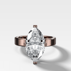 Finest Compass Solitaire Engagement Ring with Marquise Cut Diamond