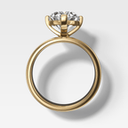 Finest Compass Solitaire Engagement Ring with Oval Cut Diamond