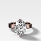 Finest Compass Solitaire Engagement Ring with Oval Cut Diamond
