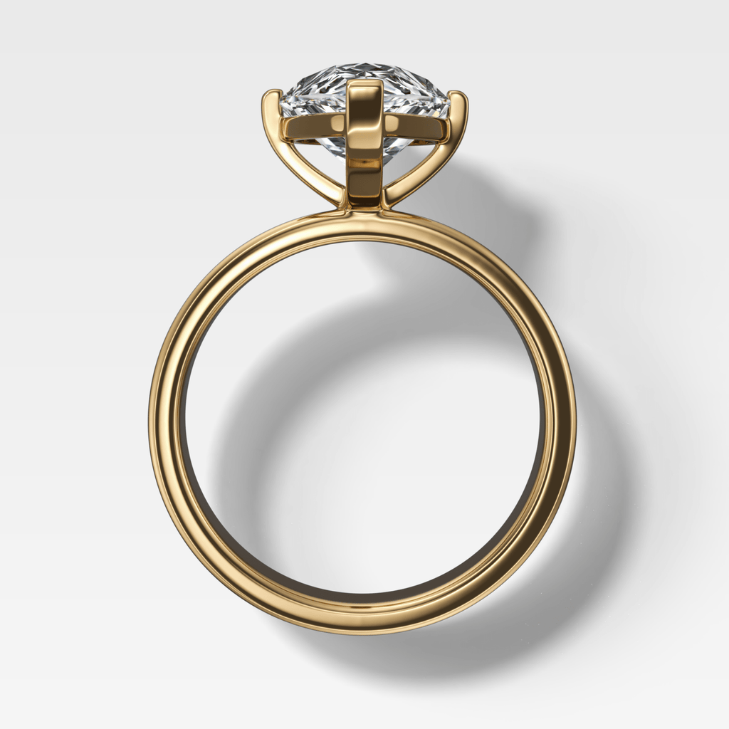 Finest Compass Solitaire Engagement Ring with Pear Cut Diamond