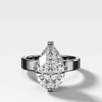 Finest Compass Solitaire Engagement Ring with Pear Cut Diamond