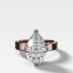 Finest Compass Solitaire Engagement Ring with Pear Cut Diamond