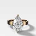 Finest Compass Solitaire Engagement Ring with Pear Cut Diamond