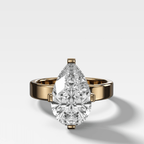 Finest Compass Solitaire Engagement Ring with Pear Cut Diamond