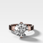 Finest Compass Solitaire Engagement Ring with Round Cut Diamond