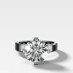 Finest Compass Solitaire Engagement Ring with Round Cut Diamond