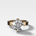 Finest Compass Solitaire Engagement Ring with Round Cut Diamond