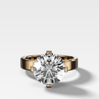 Finest Compass Solitaire Engagement Ring with Round Cut Diamond