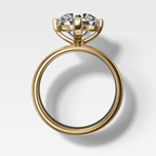 Finest Compass Solitaire Engagement Ring with Round Cut Diamond