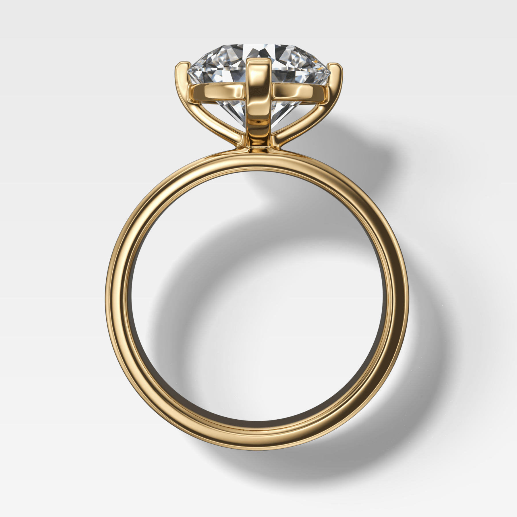 Finest Compass Solitaire Engagement Ring with Round Cut Diamond