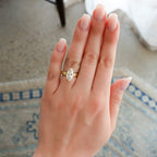 Finest Half Bezel Engagement Ring set with 2.58ct Lab Grown Marquise Cut Diamond
