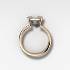 Finest Half Bezel Engagement Ring with Lab Grown 4.09ct Asscher Cut Diamond