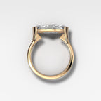 Finest Half Bezel Solitaire Engagement Ring With East West Marquise Cut Diamond
