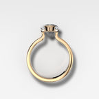 Finest Half Bezel Solitaire Engagement Ring With Marquise Cut Diamond