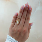 Finest Half Bezel Solitaire Engagement Ring With Marquise Cut Diamond