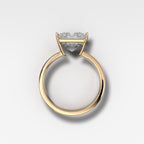 Finest Half Bezel Solitaire Engagement Ring With Princess Cut Diamond