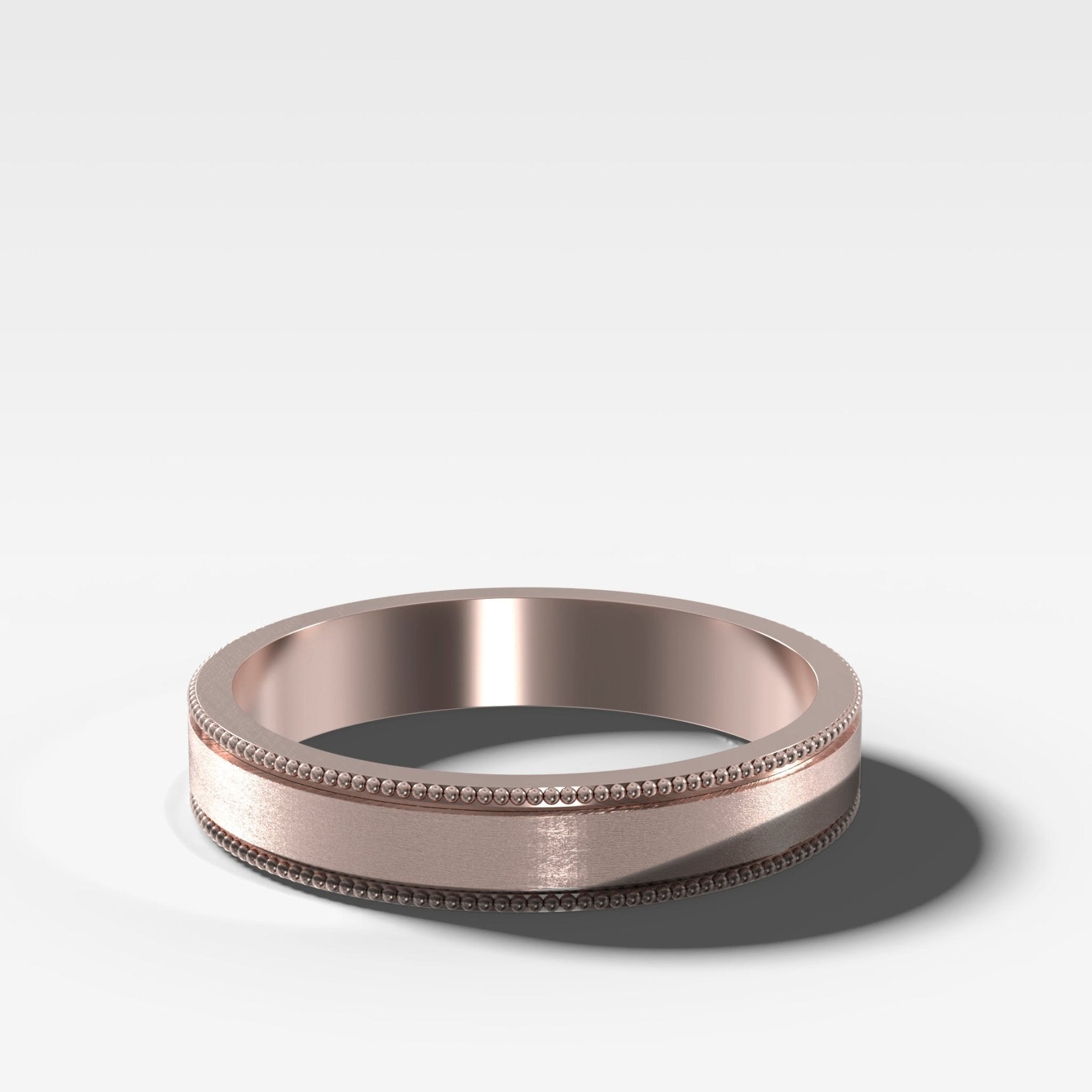 Finest Milgrain Matte Wedding Band 4mm