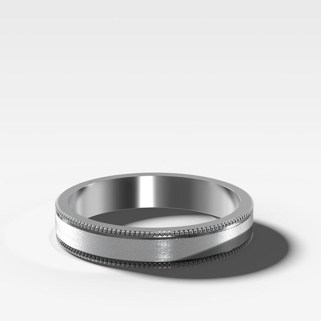 Finest Milgrain Matte Wedding Band 4mm