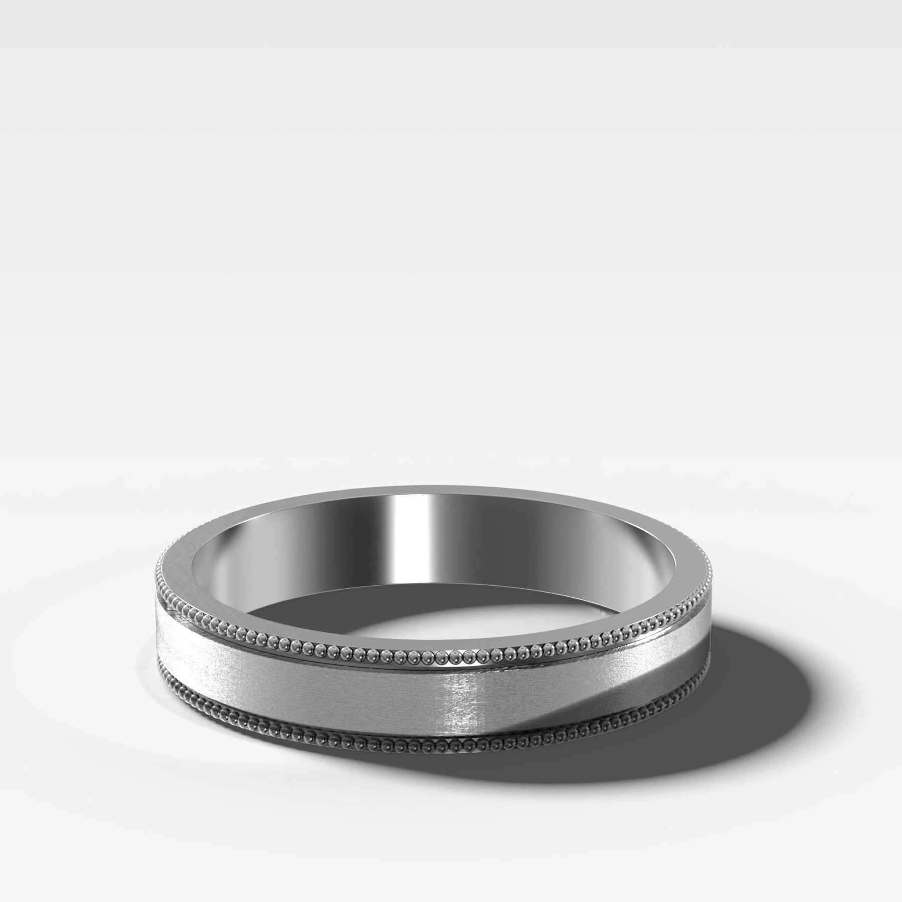Finest Milgrain Matte Wedding Band 4mm