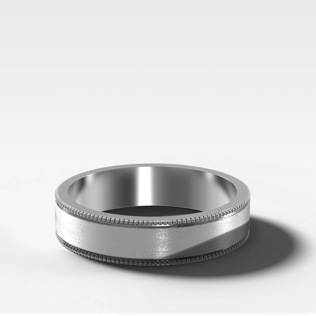 Finest Milgrain Matte Wedding Band 5mm