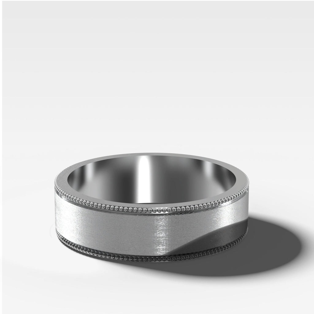 Finest Milgrain Matte Wedding Band 6mm