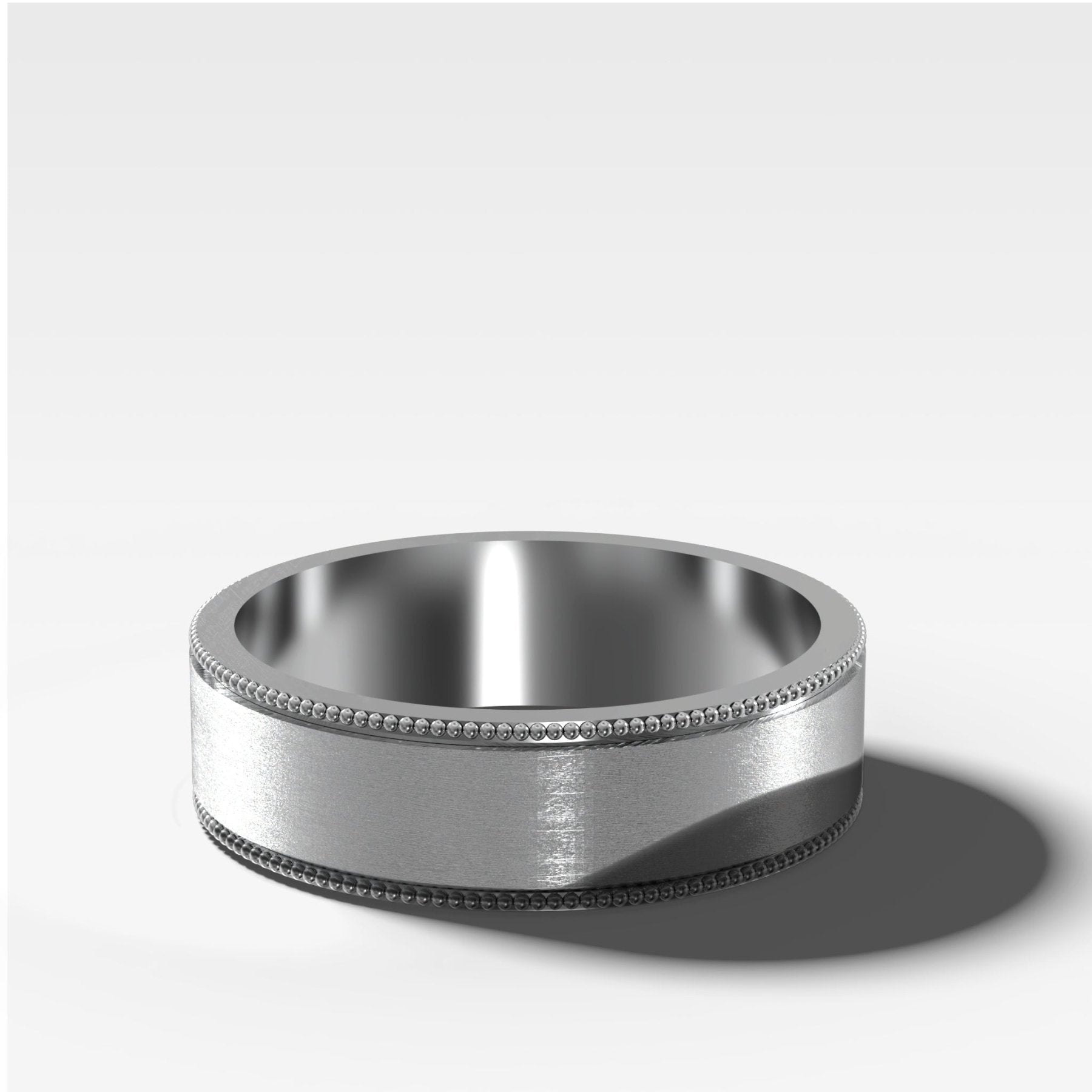 Finest Milgrain Matte Wedding Band 6mm