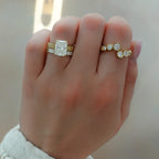 Finest Ridged Solitaire Engagement Ring With Elongated Radiant Cut Diamond
