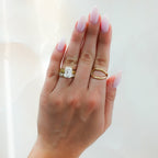 Finest Ridged Solitaire Engagement Ring With Emerald Cut Diamond