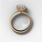 Finest Ridged Solitaire Engagement Ring With Marquise Cut Diamond