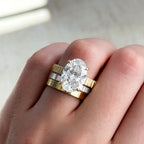Finest Ridged Solitaire Engagement Ring With Oval Cut Diamond