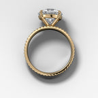 Finest Ridged Solitaire Engagement Ring With Round Cut Diamond
