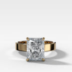 Finest Solitaire Engagement Ring set with 3.04ct Lab Grown Elongated Radiant Cut Diamond