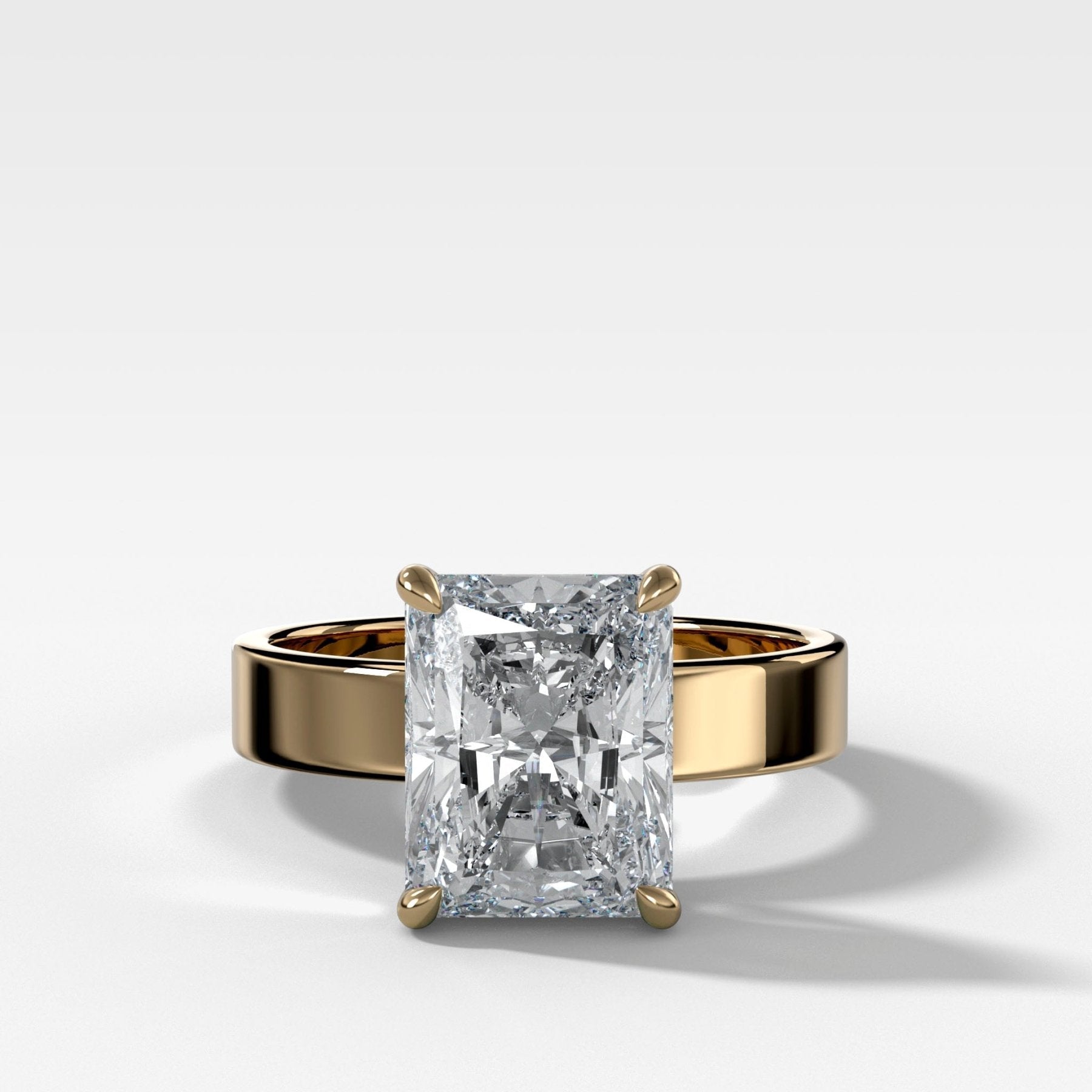 Finest Solitaire Engagement Ring set with 3.04ct Lab Grown Elongated Radiant Cut Diamond