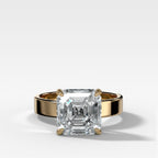 Finest Solitaire Engagement Ring With Asscher Cut Diamond