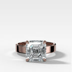 Finest Solitaire Engagement Ring With Asscher Cut Diamond