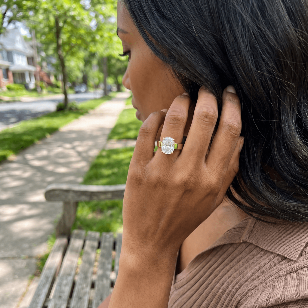 Finest Solitaire Engagement Ring With Elongated Cushion Cut Diamond