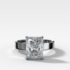 Finest Solitaire Engagement Ring With Elongated Radiant Cut Diamond