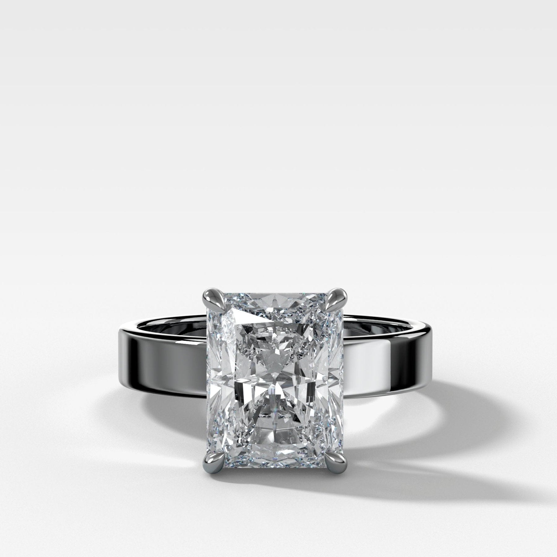 Finest Solitaire Engagement Ring With Elongated Radiant Cut Diamond