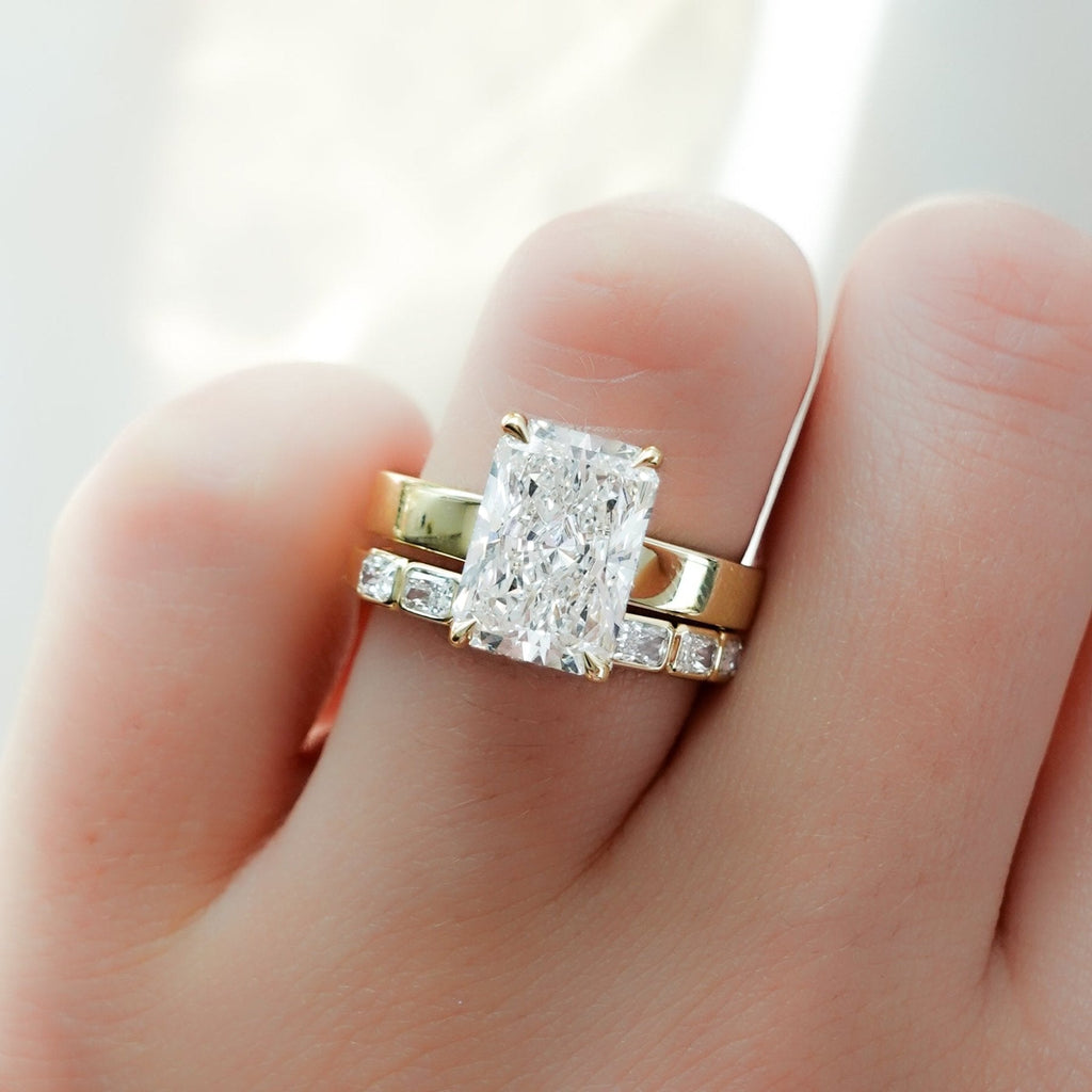 Finest Solitaire Engagement Ring With Elongated Radiant Cut Diamond