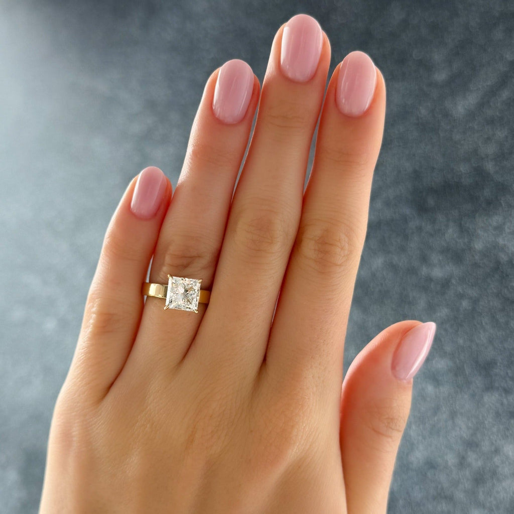 Finest Solitaire Engagement Ring With Princess Cut Diamond