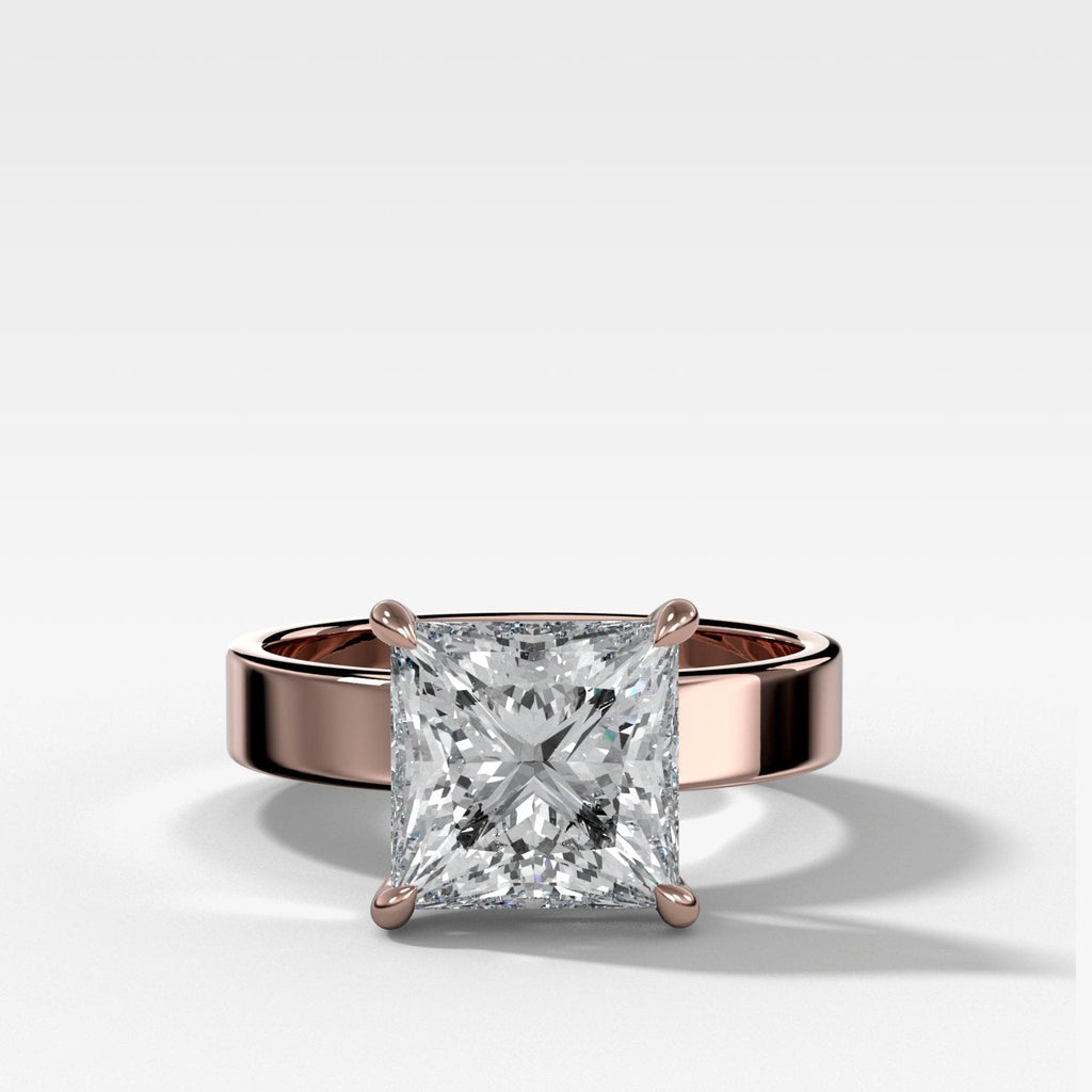 Finest Solitaire Engagement Ring With Princess Cut Diamond