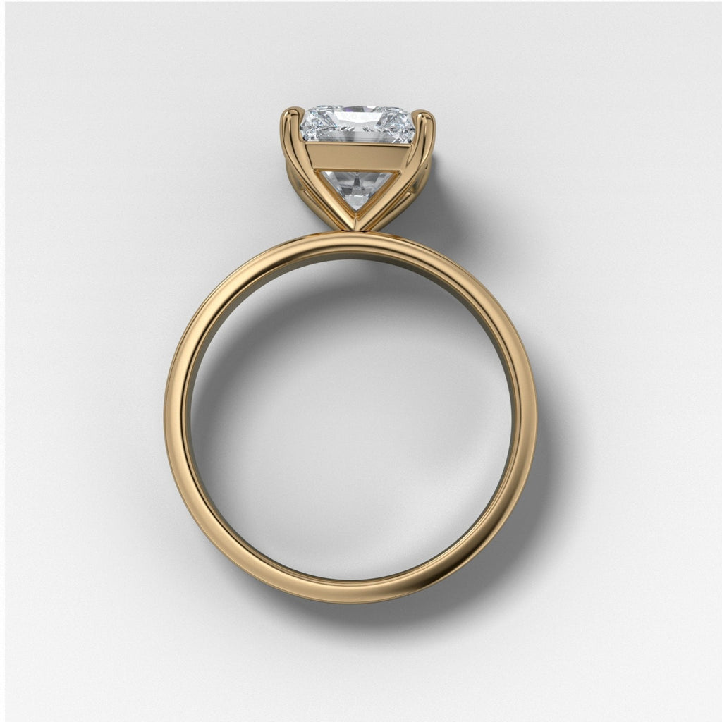 Finest Solitaire Engagement Ring With Radiant Square Cut Diamond