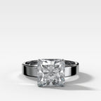 Finest Solitaire Engagement Ring With Radiant Square Cut Diamond
