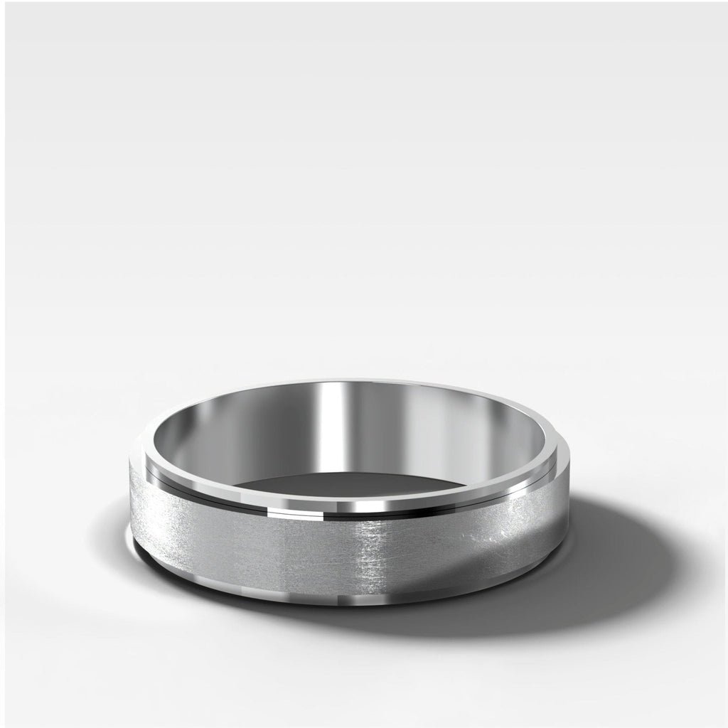 Finest Stepped Edge Matte Wedding Band 5mm