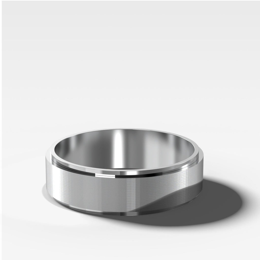 Finest Stepped Edge Matte Wedding Band 6mm