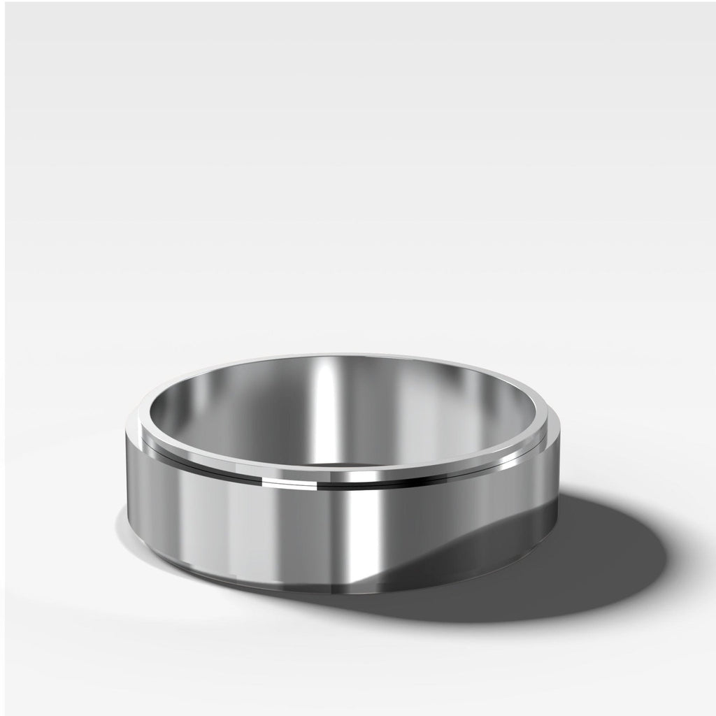 Finest Stepped Edge Wedding Band 6mm