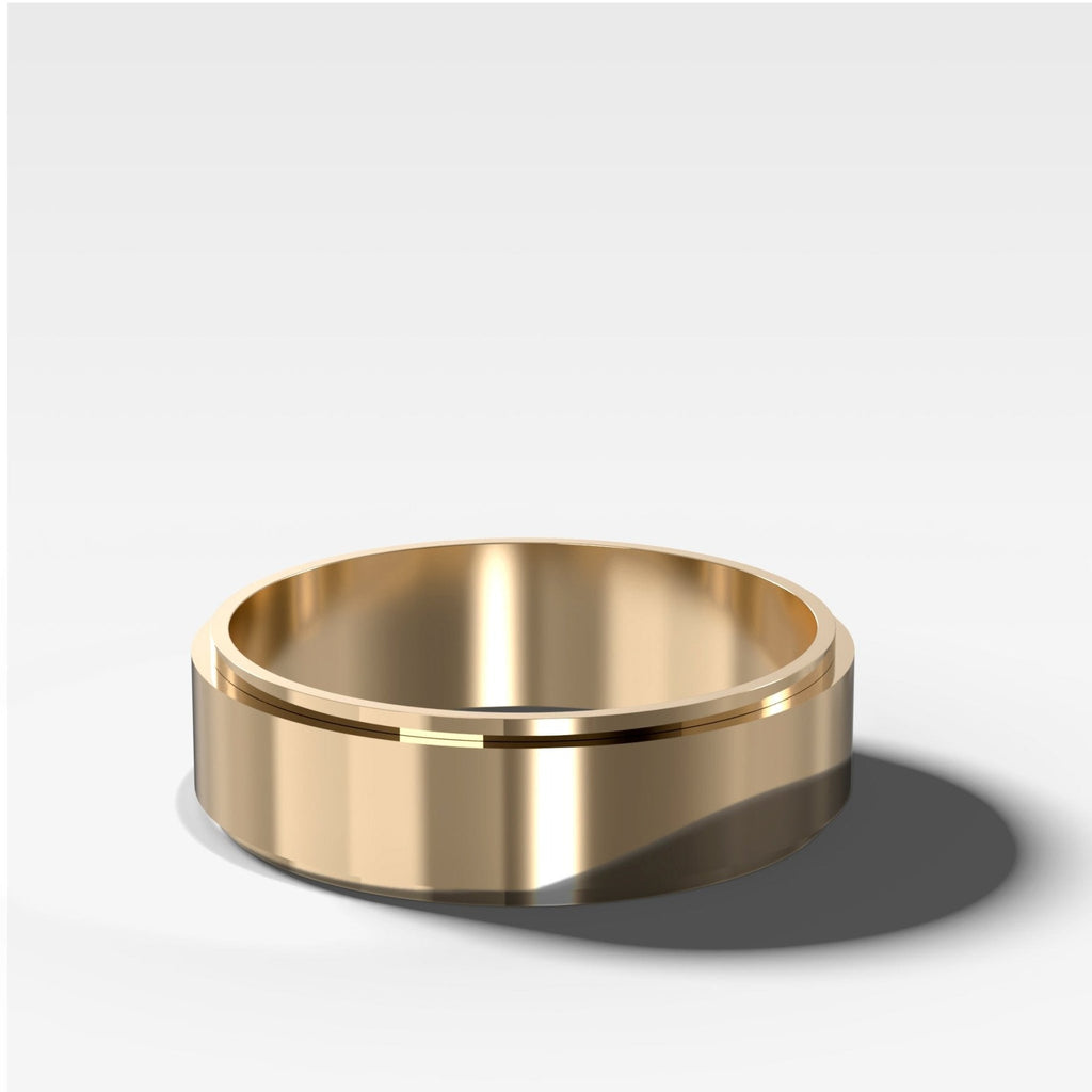Finest Stepped Edge Wedding Band 6mm
