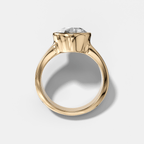 Finest Tapered Bezel Set Engagement Ring With Old Euro Cut Diamond